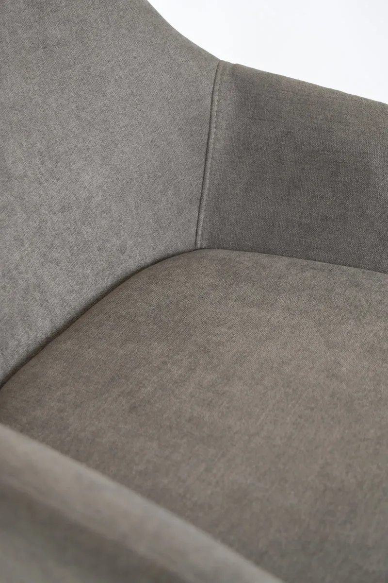 Sedia outlet modello 93 imbottita in tessuto color grigio cemento