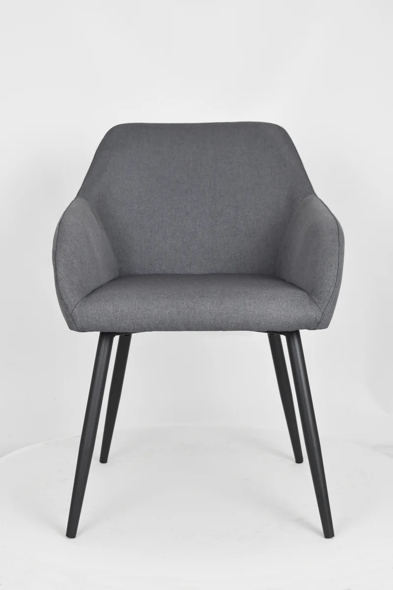 Sedia outlet modello 93 imbottita in tessuto color grigio scuro