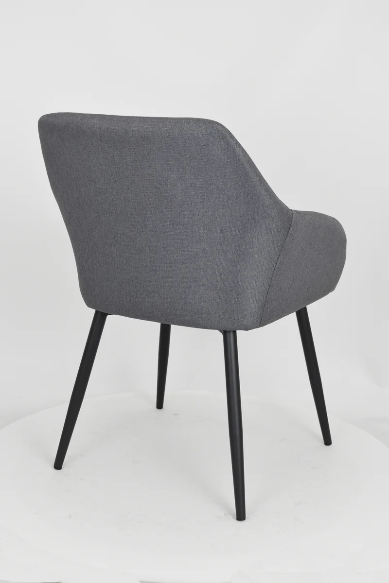 Sedia outlet modello 93 imbottita in tessuto color grigio scuro
