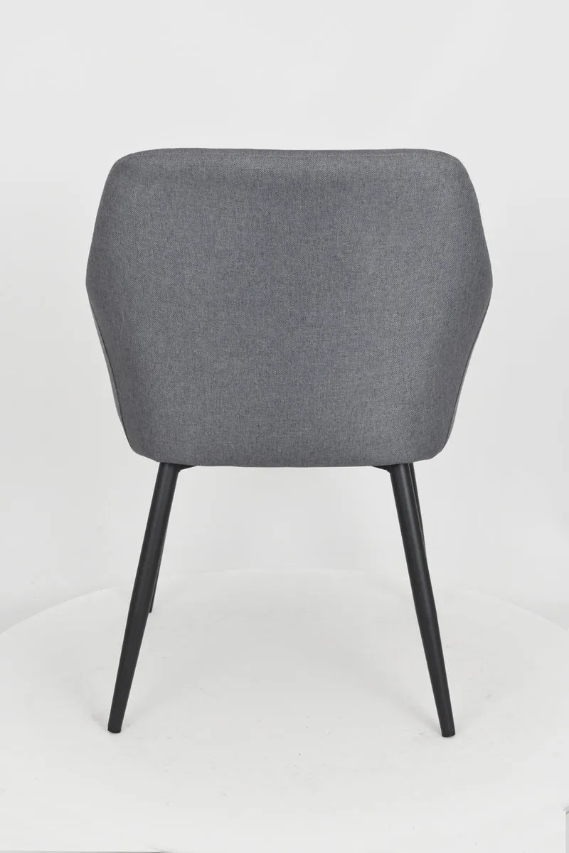 Sedia outlet modello 93 imbottita in tessuto color grigio scuro
