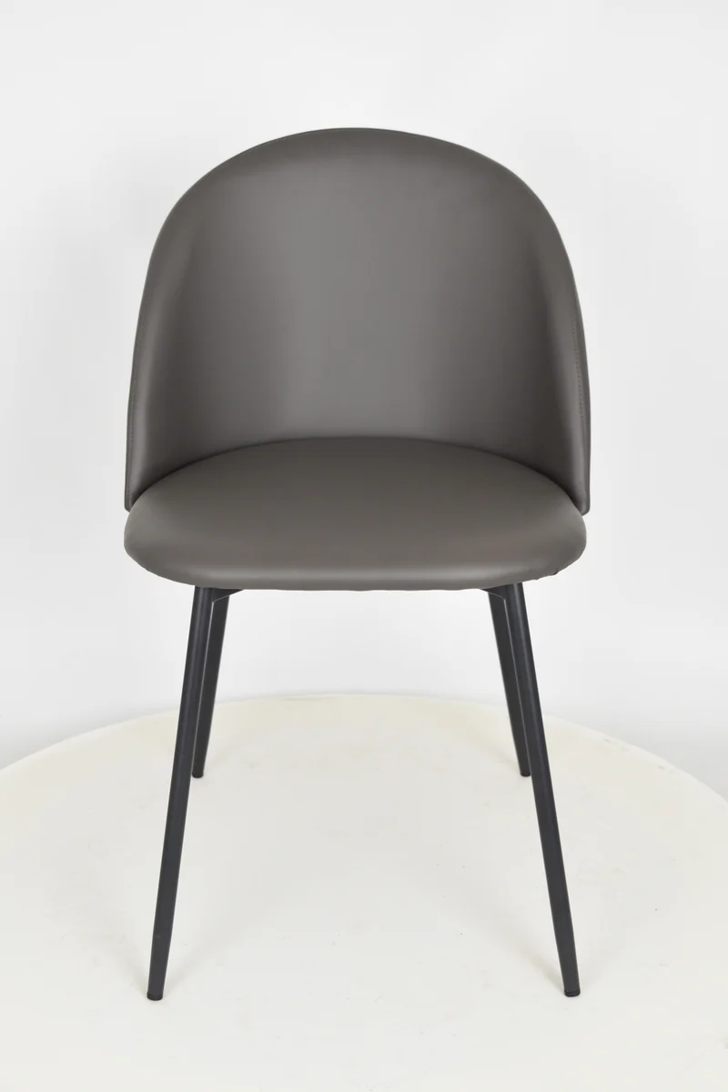 Sedia outlet modello 99 imbottita in finta pelle color antracite
