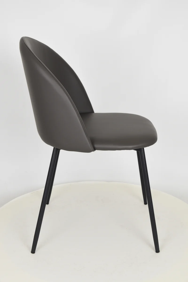 Sedia outlet modello 99 imbottita in finta pelle color antracite