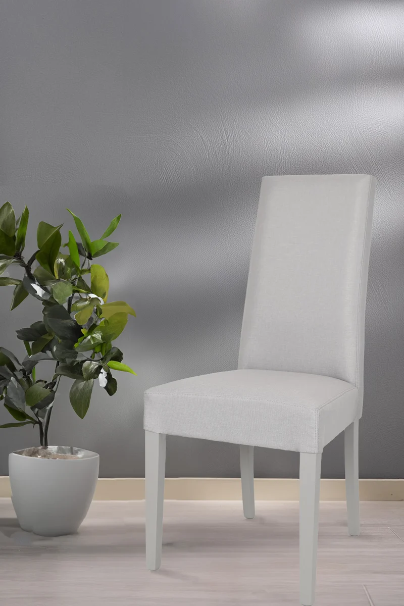 Sedia outlet modello 36 imbottita in tessuto colore grigio perla