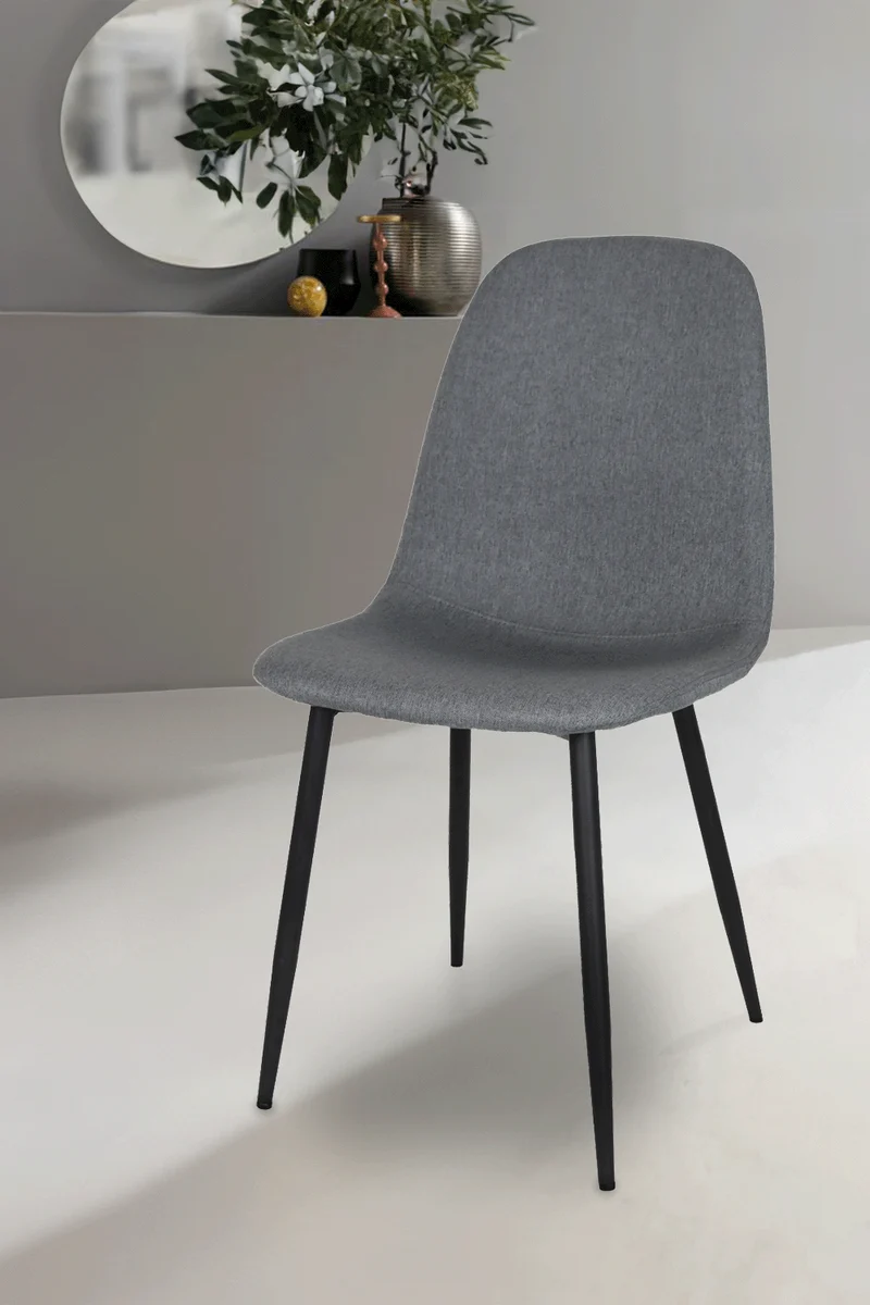 Sedia outlet modello 95 imbottita in tessuto color grigio scuro