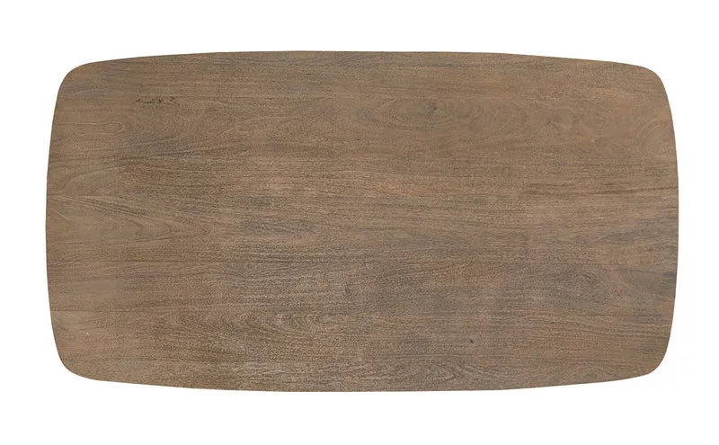 Tavolo in legno di mango con base in acciaio effetto materico 220x100 cm