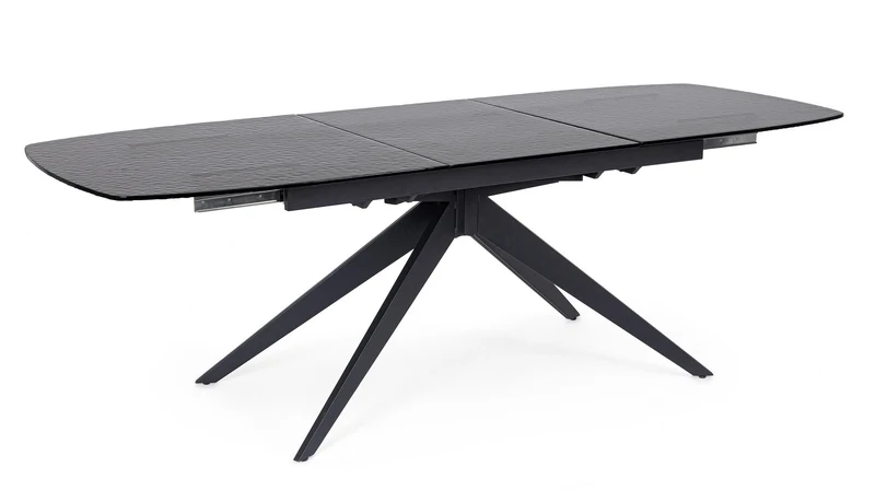 Tavolo allungabile in vetro temperato sagomato 180-240x90 cm