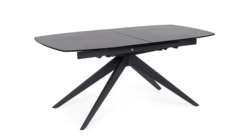 Tavolo allungabile in vetro temperato sagomato 180-240x90 cm