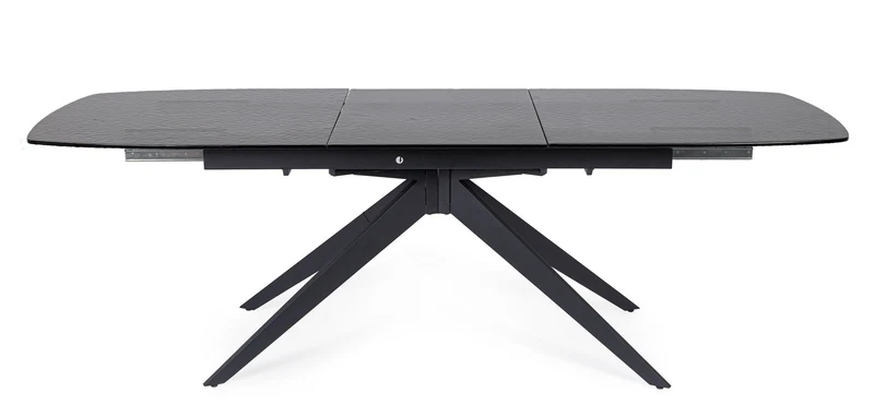 Tavolo allungabile in vetro temperato sagomato 180-240x90 cm