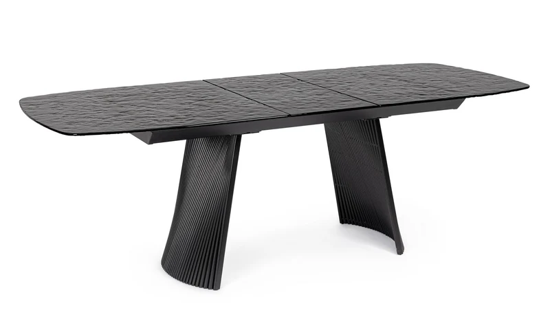 Tavolo allungabile in vetro effetto bocciardato 180-220x90 cm