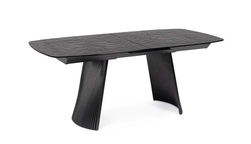 Tavolo allungabile in vetro effetto bocciardato 180-220x90 cm