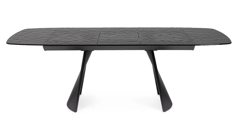 Tavolo allungabile in vetro effetto bocciardato 180-220x90 cm