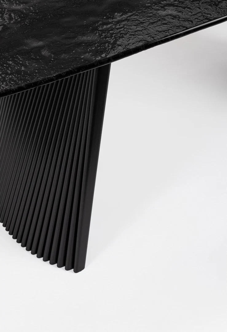 Tavolo allungabile in vetro effetto bocciardato 180-220x90 cm
