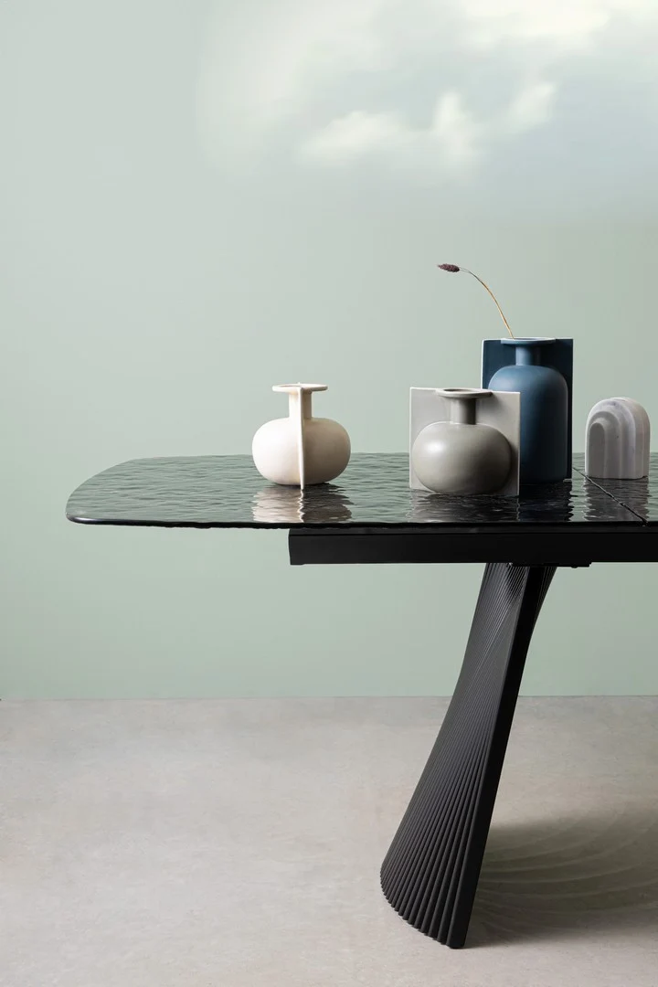 Tavolo allungabile in vetro effetto bocciardato 180-220x90 cm
