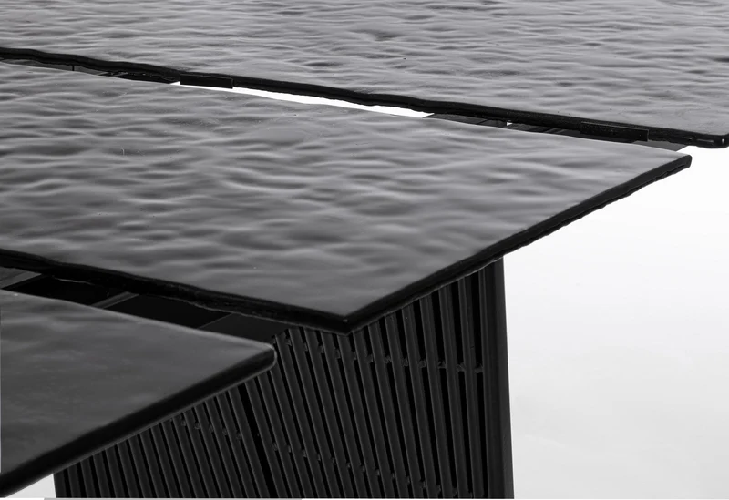 Tavolo allungabile in vetro effetto bocciardato 180-220x90 cm