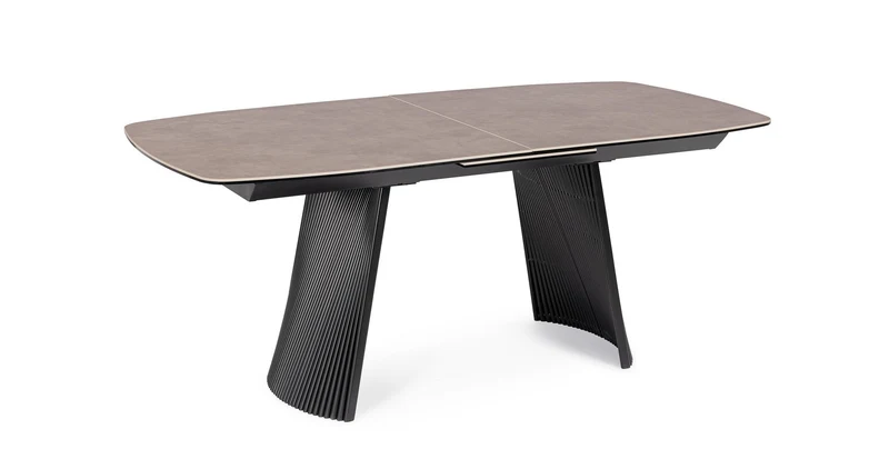 Tavolo allungabile in ceramica con gambe in acciaio 180-220x90 cm