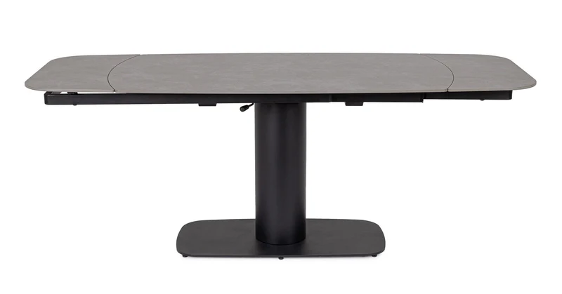 Tavolo allungabile in gres porcellanato effetto marmo 140-200x80 cm