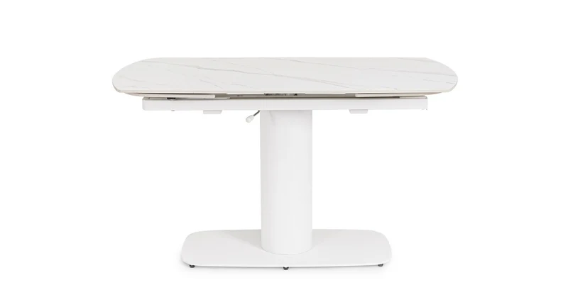 Tavolo allungabile in gres porcellanato effetto marmo 140-200x80 cm