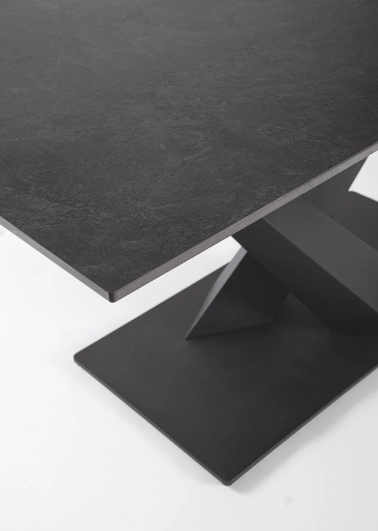 Tavolo allungabile in gres porcellanato effetto marmo 160-200x90 cm