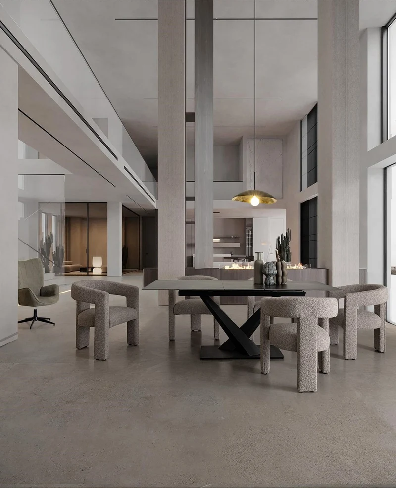 Tavolo allungabile in gres porcellanato effetto marmo 160-200x90 cm
