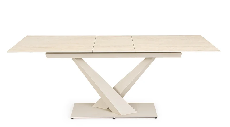 Tavolo allungabile in gres porcellanato effetto marmo 160-200x90 cm