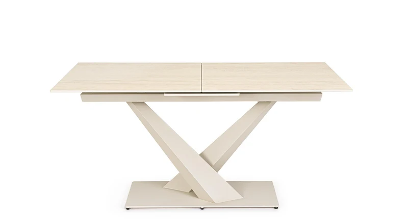 Tavolo allungabile in gres porcellanato effetto marmo 160-200x90 cm