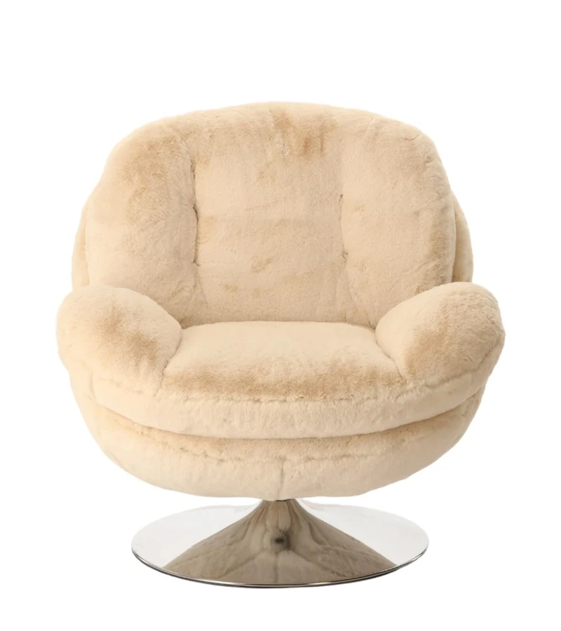 Poltrona Memento finta pelliccia Bianco 81x86xH83cm