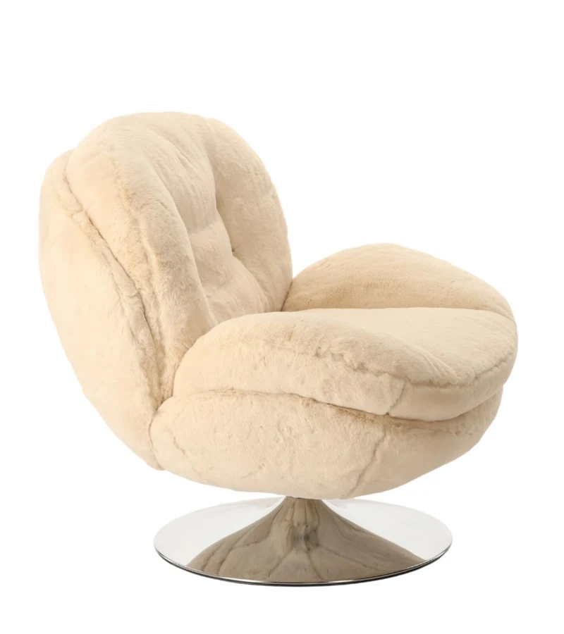 Poltrona Memento finta pelliccia Bianco 81x86xH83cm