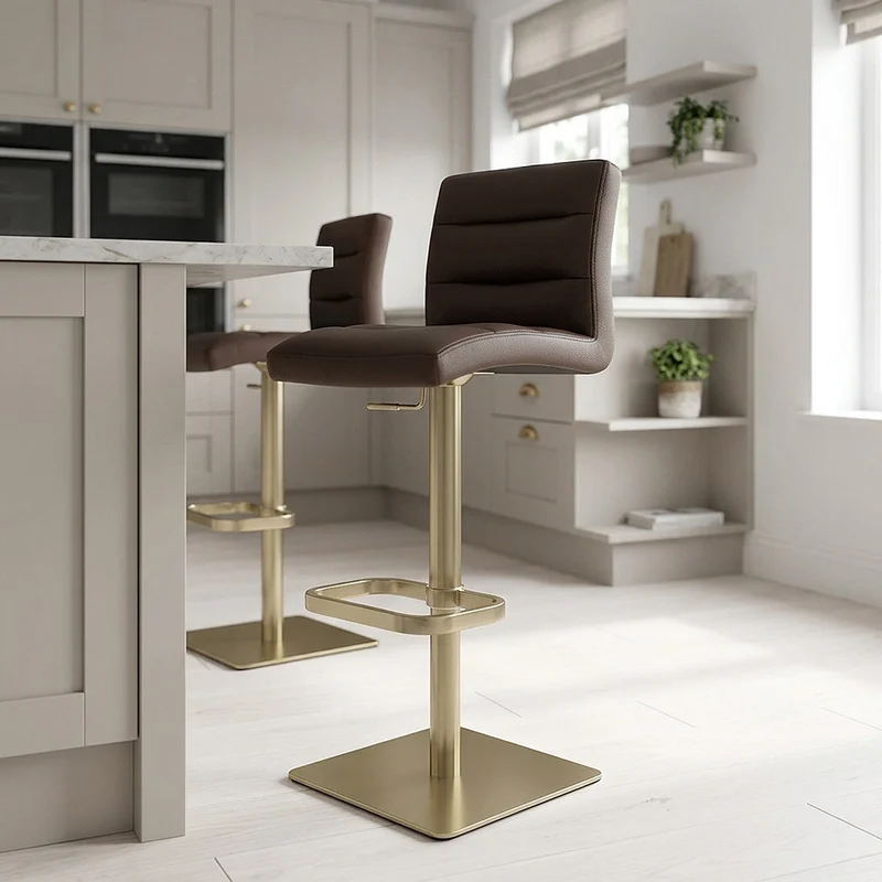 Sgabello Ecopelle Oro - Lush Marrone