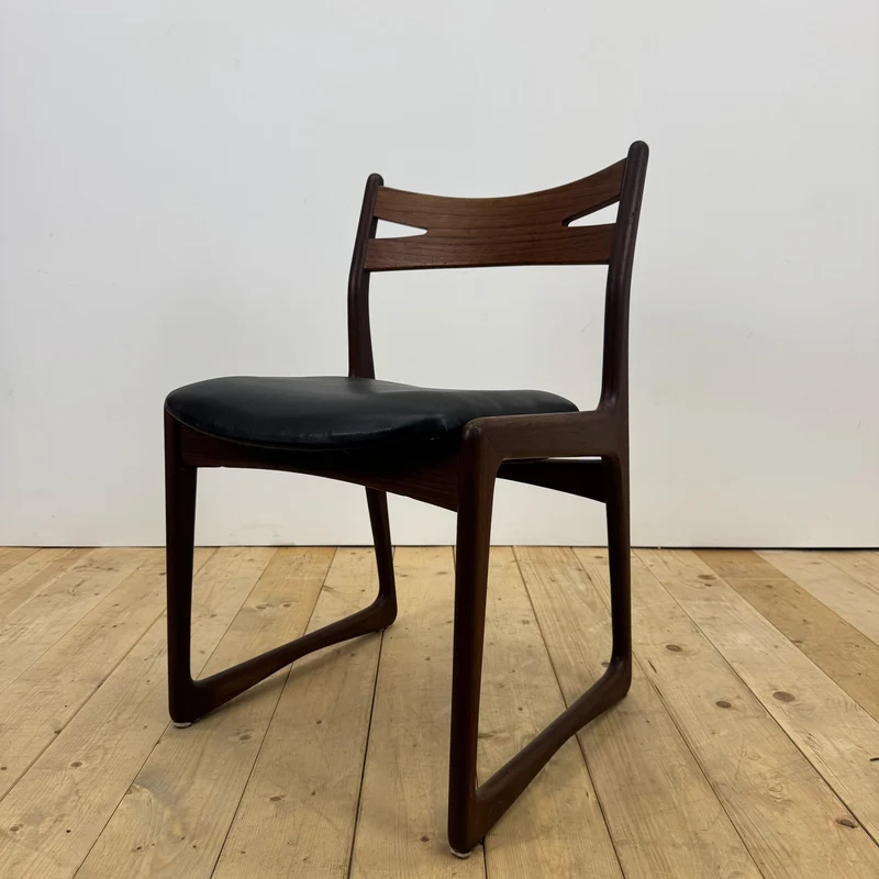 Sedia imbottita in teak, anni ’60