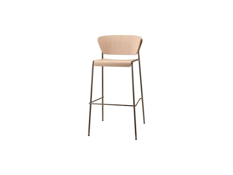 S•CAB Lisa Wood Bar Stool H75 | Italian Wooden Bar Stool