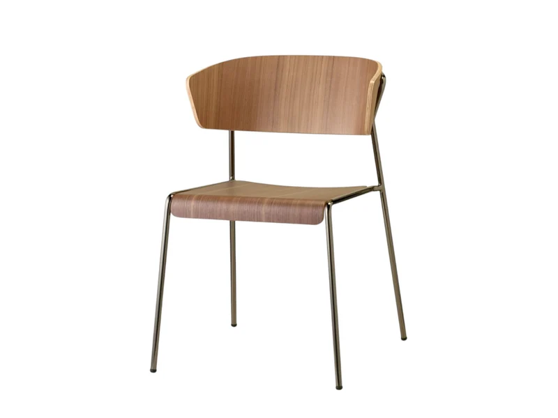 Italian Wooden Dining Chair with Armrests | Lisa Wood 2850 by S•CAB