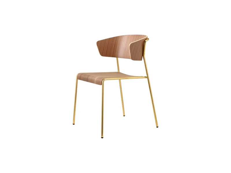 Italian Wooden Dining Chair with Armrests | Lisa Wood 2850 by S•CAB