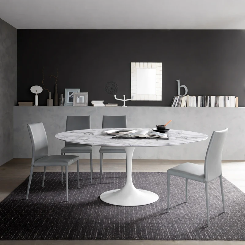 Oval Tulip Dining Table 160–180 cm - Ceramic Top