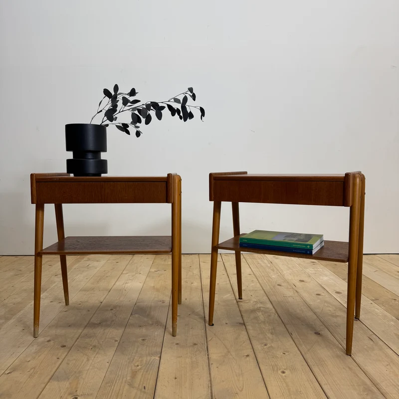 Coppia di comodini in teak AB Carlström, 1960