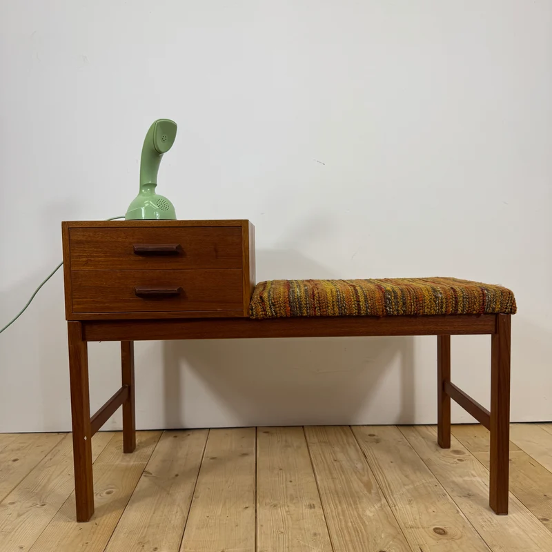 Telephone Bench in teak, Danimarca 1960
