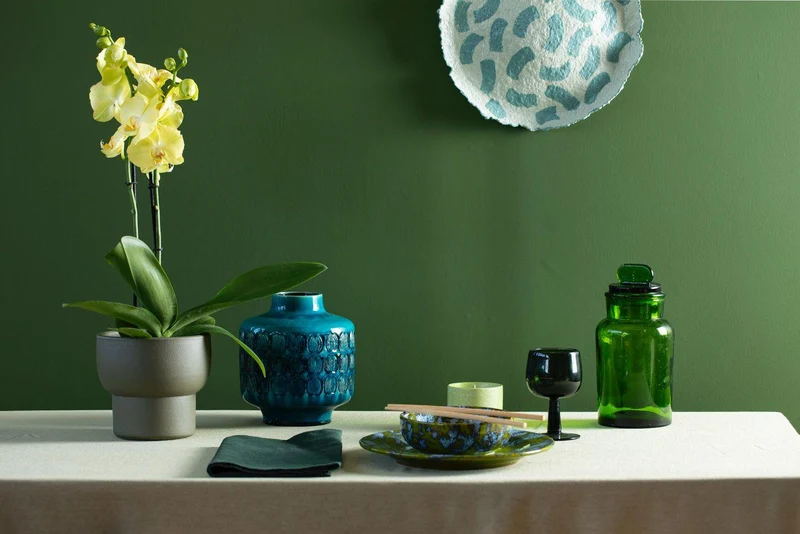 Vaso in ceramica turchese, 1970