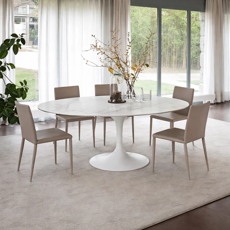 Oval Tulip Dining Table 199–244 cm - Marble