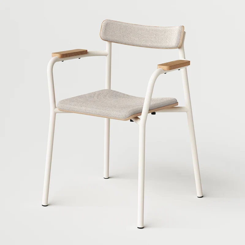 Chaise ETUDE avec accoudoirs - tissu recyclé