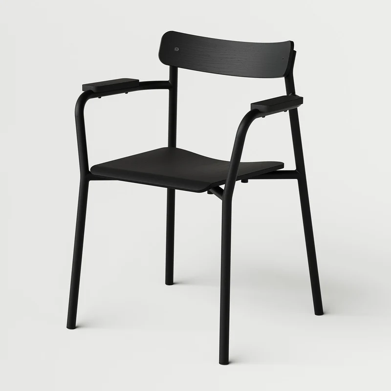 Chaise ETUDE avec accoudoirs - bois éco-certifié