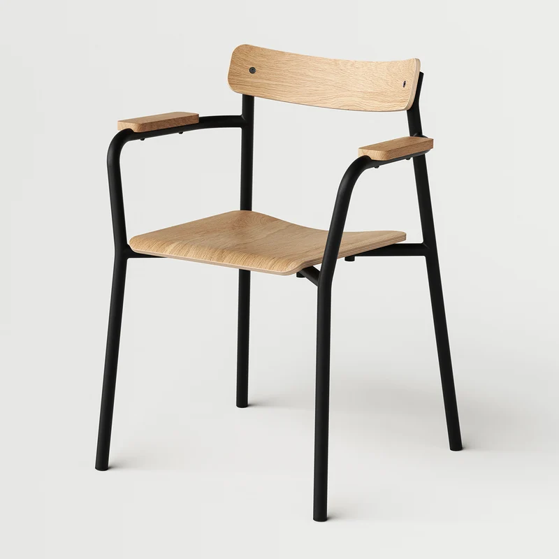 Chaise ETUDE avec accoudoirs - bois éco-certifié