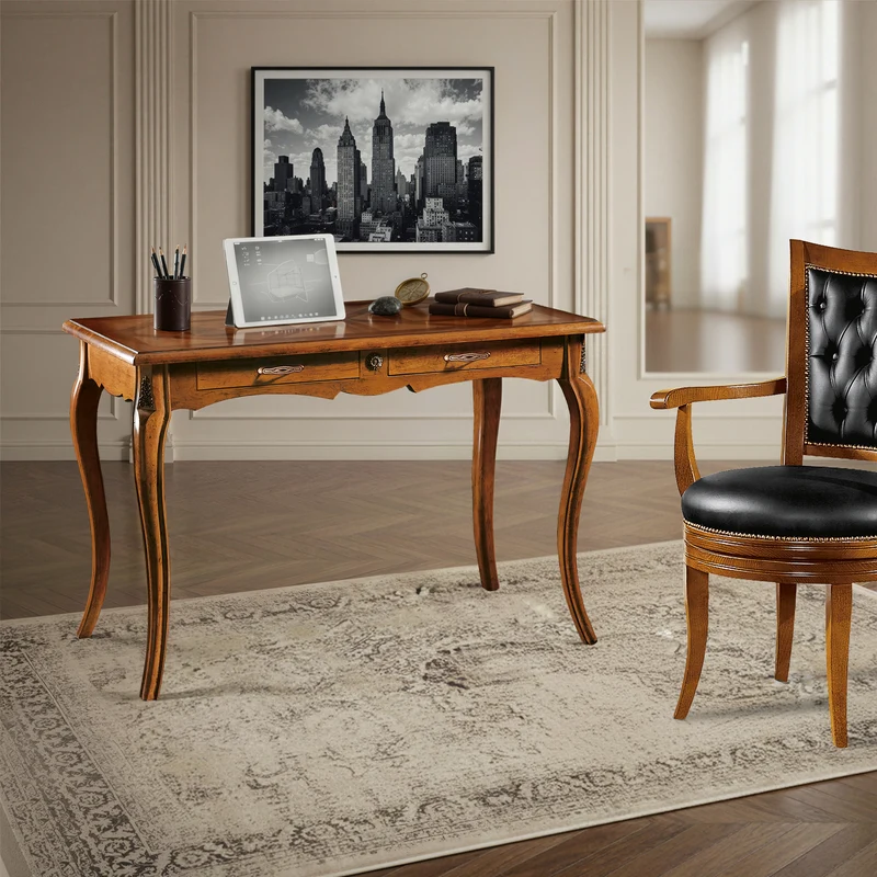 Scrittoio Scrivania Piccola Classica con Piano Parquet – Tiziano