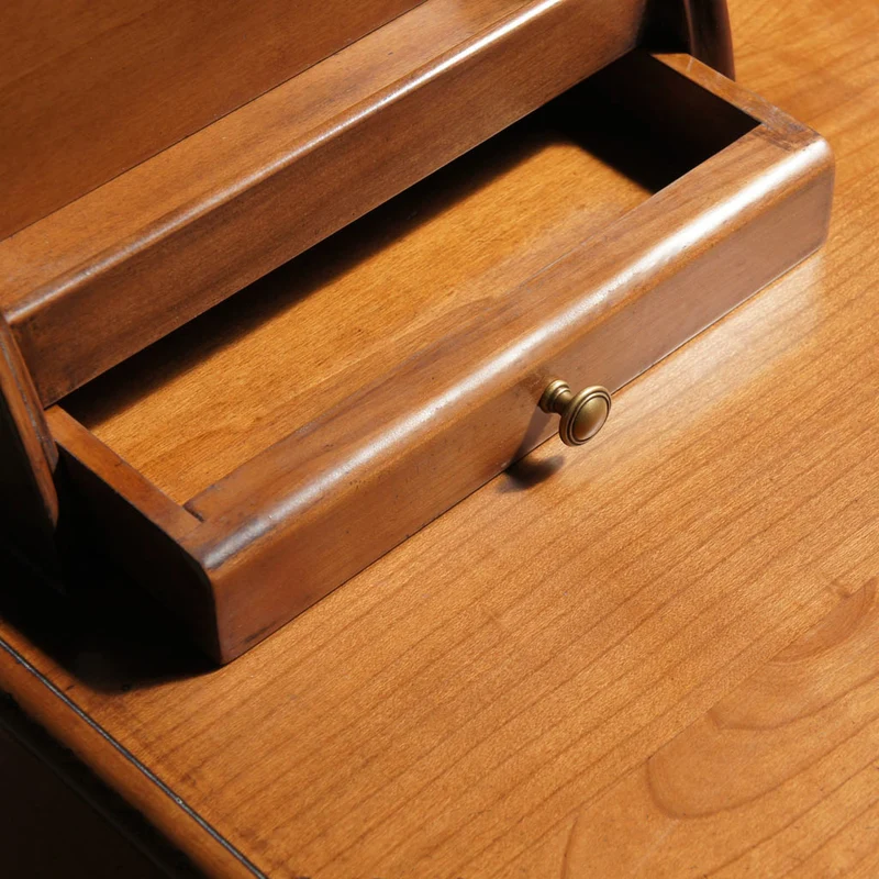 Scrivania Scrittoio Classica Piccola in Legno con Piano in Pelle – Tiziano