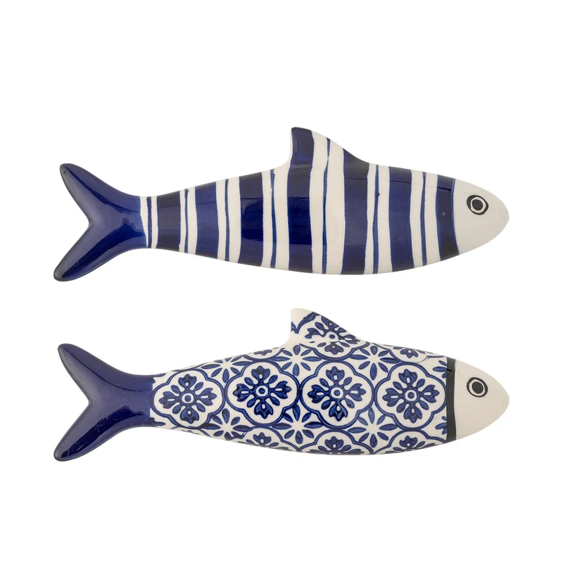Dunne Wanddekoration, Blau, Steingut