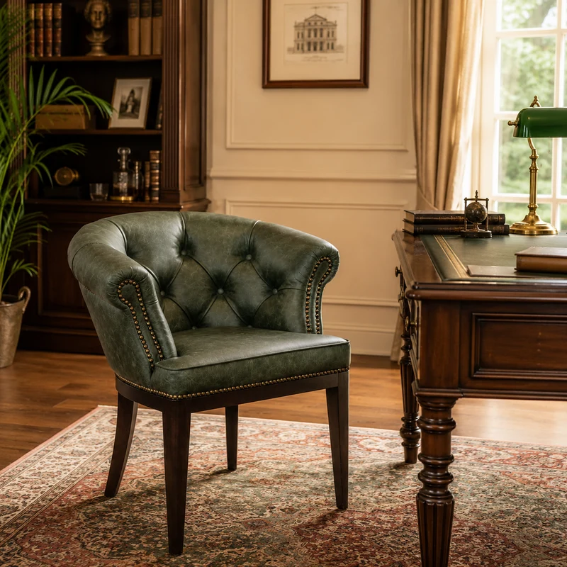 Sedia Chesterfield Diana Pelle Primo Fiore Premium – Eleganza Classica e Comfort Artigianale