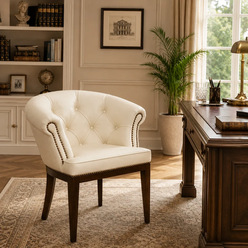 Sedia Chesterfield Diana Pelle Primo Fiore Premium – Eleganza Classica e Comfort Artigianale