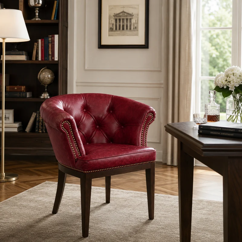 Sedia Chesterfield Diana Pelle Primo Fiore Premium – Eleganza Classica e Comfort Artigianale