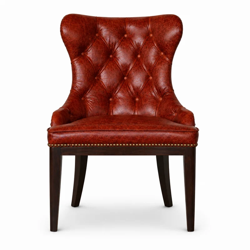 Sedia Cosmo in Pelle Primo Fiore Premium - Struttura Legno Massello - Design Iconico