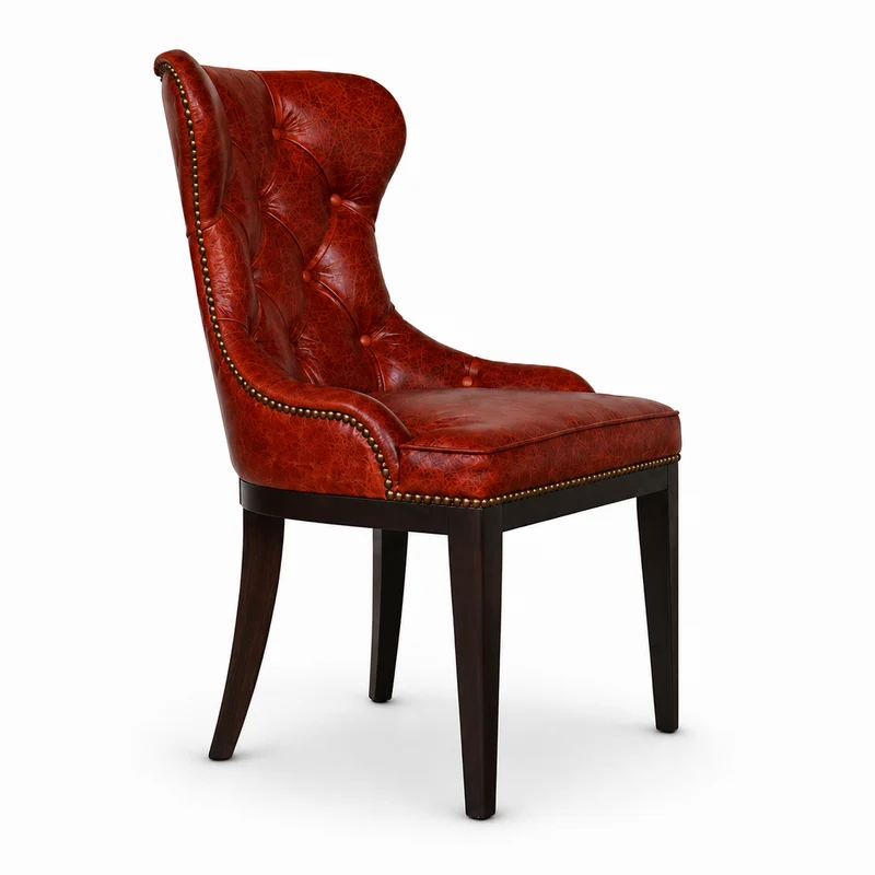Sedia Cosmo in Pelle Primo Fiore Premium - Struttura Legno Massello - Design Iconico
