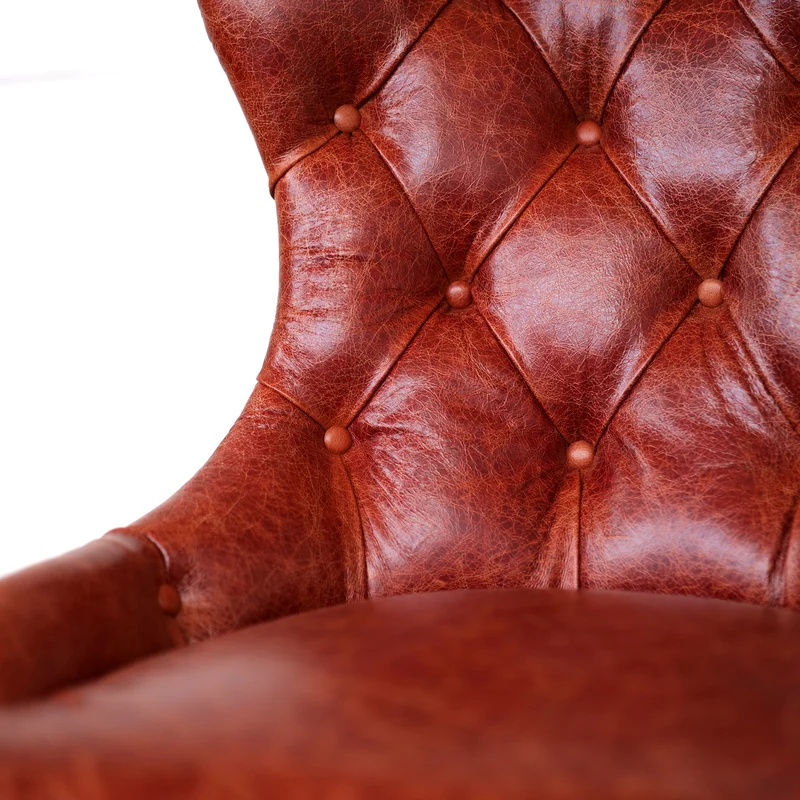 Sedia Cosmo in Pelle Primo Fiore Premium - Struttura Legno Massello - Design Iconico