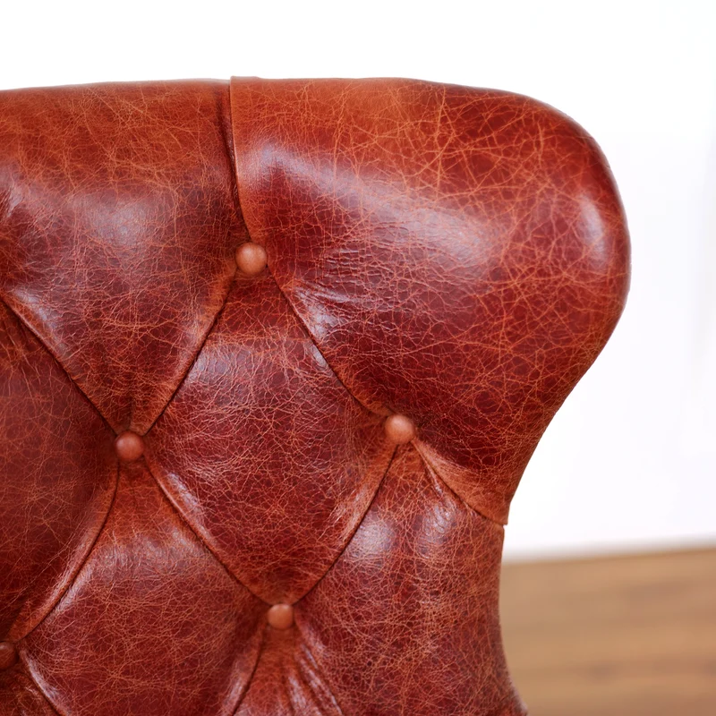 Sedia Cosmo in Pelle Primo Fiore Premium - Struttura Legno Massello - Design Iconico